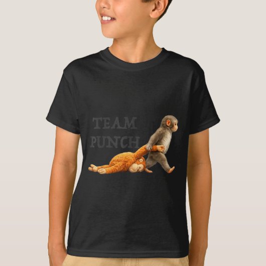 Baby monkey team punch funny monkey meme Baby monk Tシャツ (正面)
