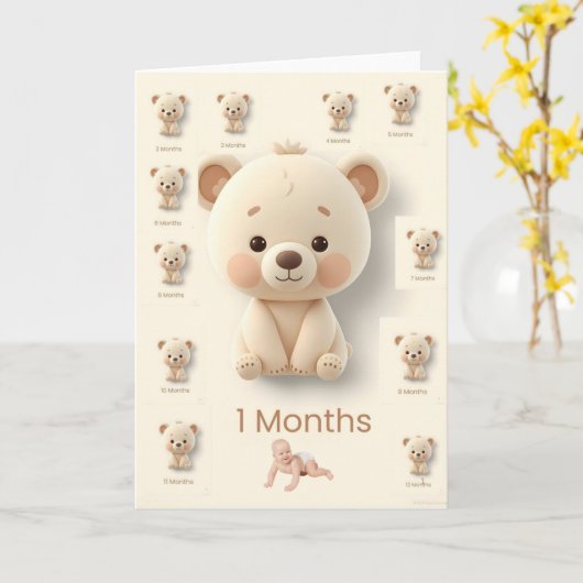 Baby Monthly Milestone Cards カード (黄色い花)