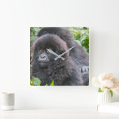 Baby Mountain Gorilla スクエア壁時計 (ホーム)