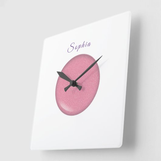 Baby Name personalized, Nursery, kids, Square スクエア壁時計 (傾斜)