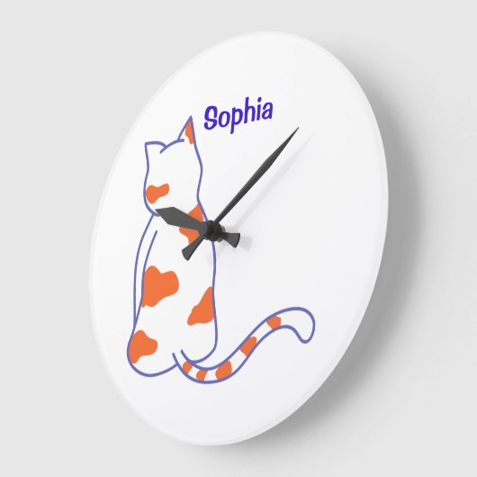 Baby Name personalized, Nursery, kids    Square Wa ラージ壁時計 (傾斜)