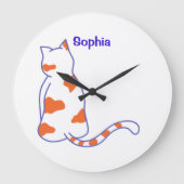 Baby Name personalized, Nursery, kids    Square Wa ラージ壁時計 (正面)