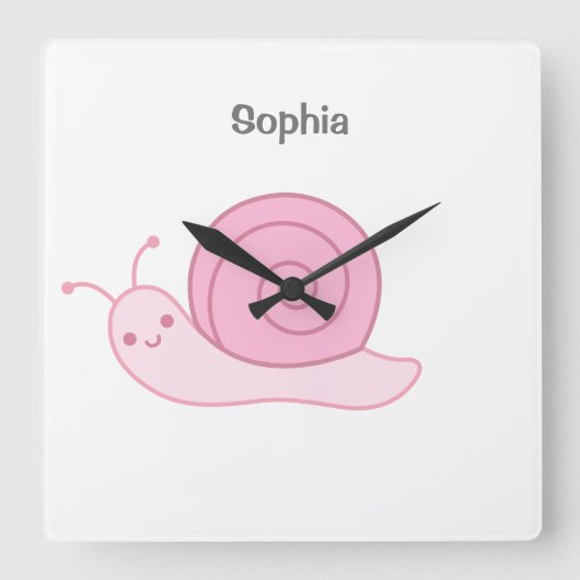 Baby Name personalized, Nursery, kids Square Wal スクエア壁時計 (正面)