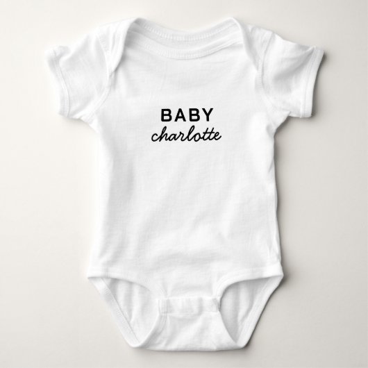 Baby Name Personalized Shower & Arrival Design ベビーボディスーツ (正面)