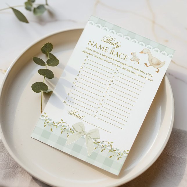 Baby Name Race Goose Sage Baby Shower game (クリエイターアップロード済み)