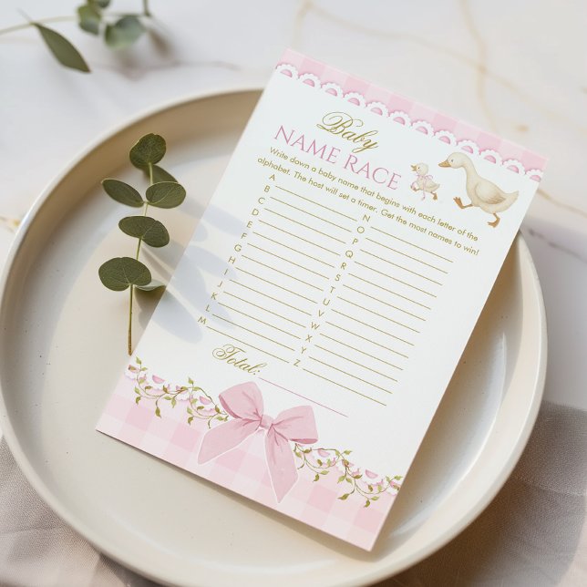 Baby Name Race Silly Goose Pink Baby Shower game (クリエイターアップロード済み)