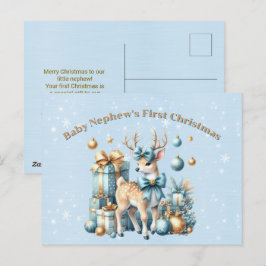 Baby Nephew's First Christmas Holiday Postcard シーズンポストカード