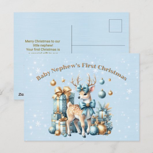 Baby Nephew's First Christmas Holiday Postcard シーズンポストカード (正面/裏面)