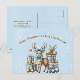 Baby Nephew's First Christmas Holiday Postcard シーズンポストカード