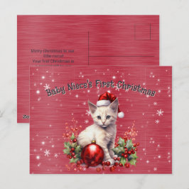 Baby Niece's First Christmas Holiday Postcard シーズンポストカード