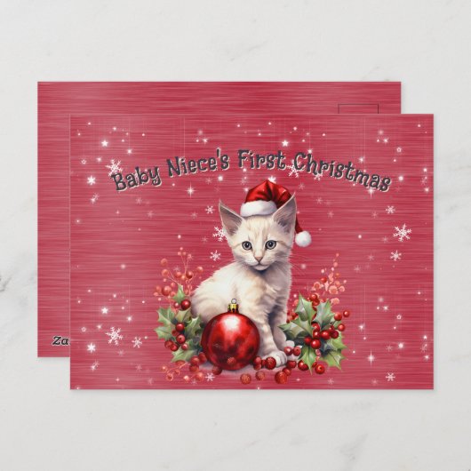 Baby Niece's First Christmas Holiday Postcard シーズンポストカード (正面/裏面)