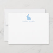Baby Note Card, Light Blue Bunny Gingham Flat ノートカード (正面)