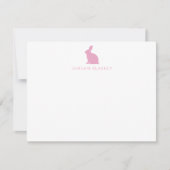 Baby Note Card, Light Pink Bunny Gingham Flat ノートカード (正面)