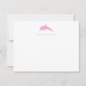 Baby Note Card, Light Pink Dolphin Gingham Flat ノートカード (正面)