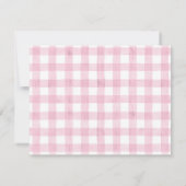 Baby Note Card, Light Pink Elephant Gingham Flat ノートカード (裏面)