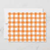 Baby Note Card, Orange Elephant Gingham Flat Card ノートカード (裏面)