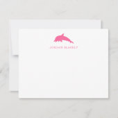 Baby Note Card, Pink Dolphin Gingham Flat ノートカード (正面)