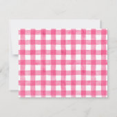 Baby Note Card, Pink Dolphin Gingham Flat ノートカード (裏面)