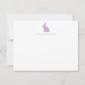 Baby Note Card, Purple Bunny Gingham Flat ノートカード (正面)