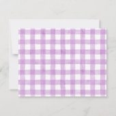 Baby Note Card, Purple Teddy Bear Gingham Flat ノートカード (裏面)