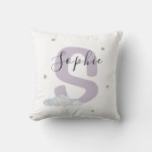 Baby Nursery Throw Pillow Custom Name Initial クッション (正面)