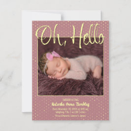 Baby Oh, Hello Flat Announcement Card 案内状