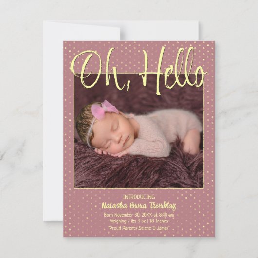 Baby Oh, Hello Flat Announcement Card 案内状 (正面)