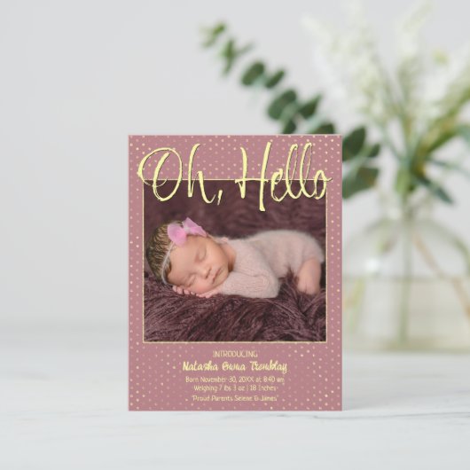 Baby Oh, Hello Flat Announcement Card 案内状 (スタンド正面)