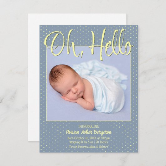 Baby Oh, Hello Flat Announcement Card 案内状 (正面/裏面)