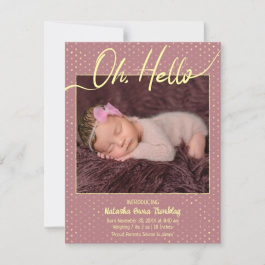 Baby Oh, Hello Flat Announcement Card 案内状 (正面)
