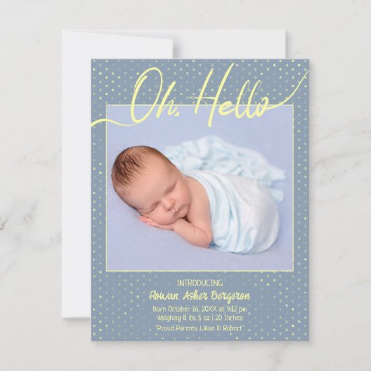 Baby Oh, Hello Flat Announcement Card 案内状 (正面)