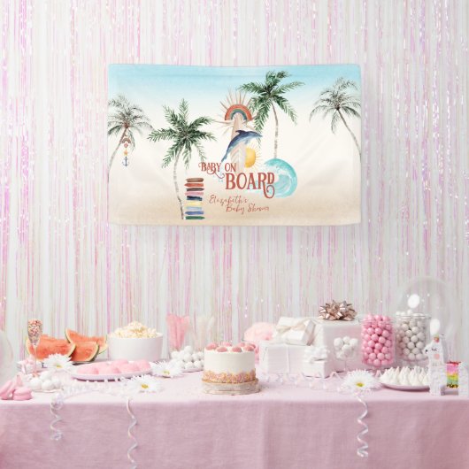 Baby on Board | レトロ サマーサーフ 横断幕 (パーティー)