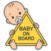 Baby on Board Baby Safety Sign Car Window Bumper シール (正面)