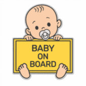 Baby on Board Baby Safety Sign Car Window Bumper シール (正面)