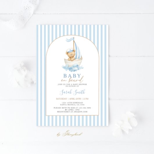 Baby on Board Baby Shower Boy 招待状