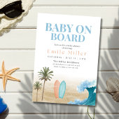 Baby On Board Baby Shower, Surfing Boy Baby Shower 招待状