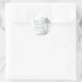 Baby On Board Beach Baby Shower ラウンドシール (バッグ)