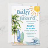 Baby On Board Beach Party Birthday Invitation 招待状 (正面)