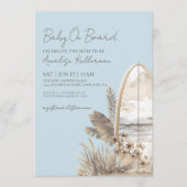 Baby On Board Blue Boho Beach Baby Shower 招待状 (正面)