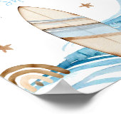 Baby on Board Blue Boy Baby Shower Welcome Sign ポスター (角)