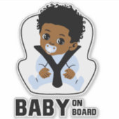 Baby On Board Car Seat African American Boy シール (正面)