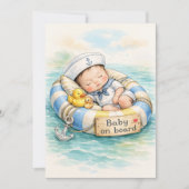 Baby on Board Digital Download Shower Invite 招待状 (正面)