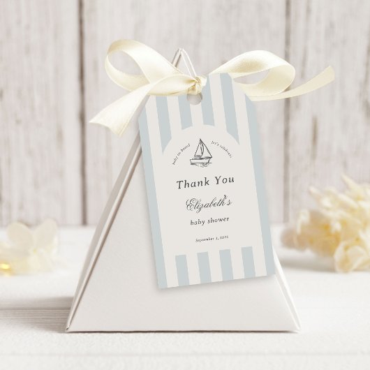 Baby On Board Elegant Blue Sailboat ギフトタグ