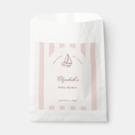 Baby On Board Elegant Pink Sailboat Baby Shower フェイバーバッグ
