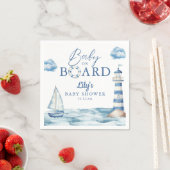 Baby On Board Nautical Baby Shower スタンダードカクテルナプキン (インサイチュ)