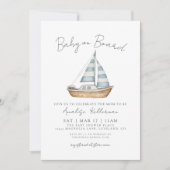 Baby On Board Nautical Baby Shower 招待状 (正面)