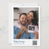 Baby On Board Nautical Shower Photo QR Code 招待状 (裏面)
