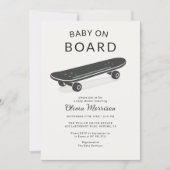 Baby on Board Skateboard Baby Shower 招待状 (正面)