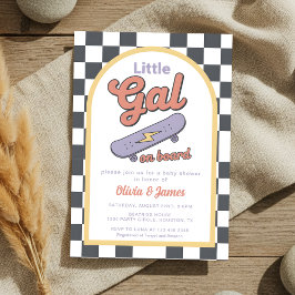 Baby on Board Skateboard Baby Shower party 招待状
