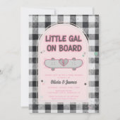 Baby on Board Skateboard Baby Shower party 招待状 (正面)